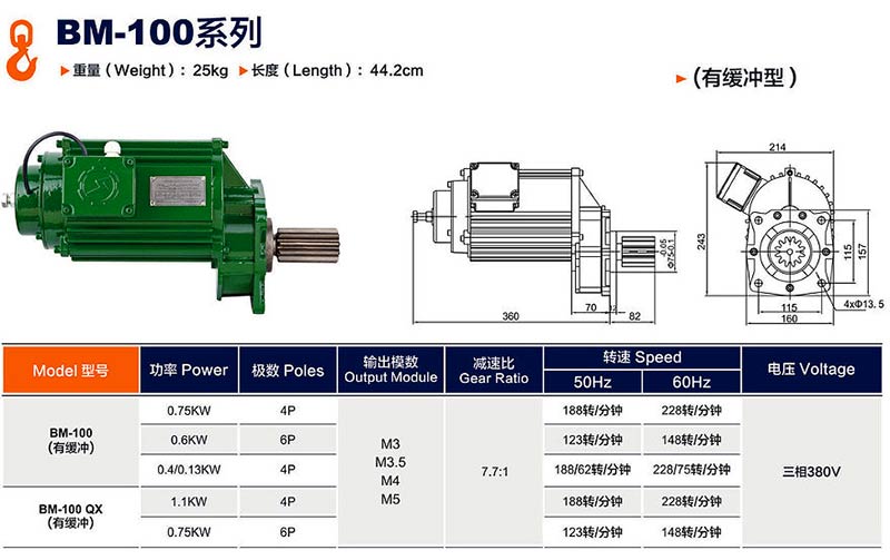 Crane-geared-motor-bm100-4